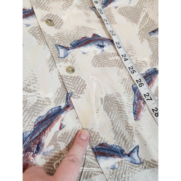 Columbia Mens Button Down Shirt Fisherman Fish Trout Short Sleeve Size L - Picture 6 of 6